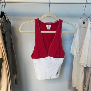 Urban Outfitters Red and White Tank Top